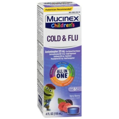 Mucinex Children's Cold & Flu Liquid Mixed Berry Flavor - 4 oz 
