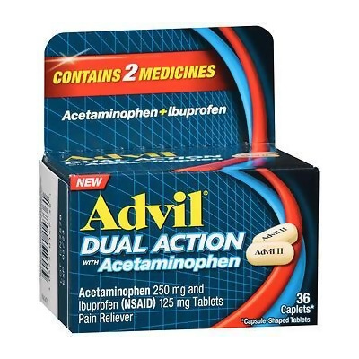 Advil Dual Action Acetaminophen + Ibuprofen Caplets - 36 ct 