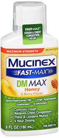 Mucinex Fast-Max DM Max Liquid Honey & Berry Flavor - 6 oz