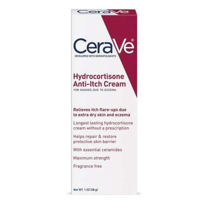 CeraVe Hydrocortisone Anti-Itch Cream, Fragrance Free- 1 oz 