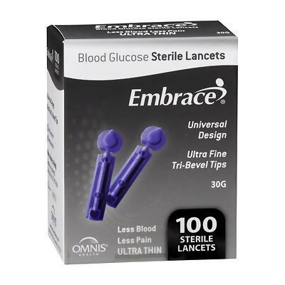 Embrace Blood Glucose Sterile Lancets 30G - 100 ct 