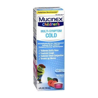 Mucinex Children's Multi-Symptom Cold Liquid Very Berry Flavor - 4 oz 
