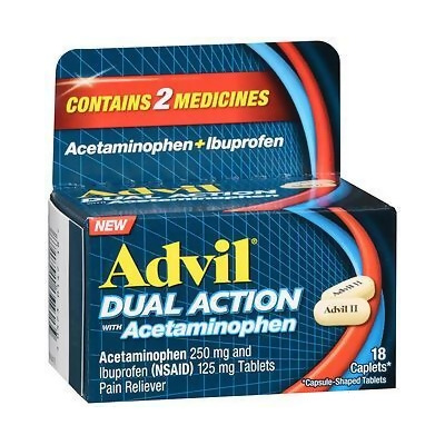 Advil Dual Action with Acetaminophen Caplets - 18 ct 