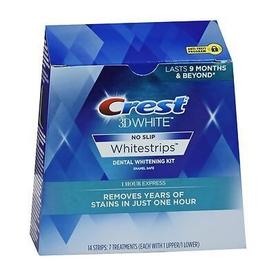 Crest 3D White No Slip Whitestrips Dental Whitening Kit 1 Hour Express - 10 ct 