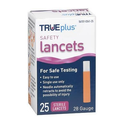 TRUEplus Safety Lancets 28 Gauge - 25 ct 