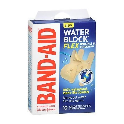 Band-Aid Water Block Flex Knuckle & Fingertip Adhesive Bandages Assorted Sizes - 10 ct 