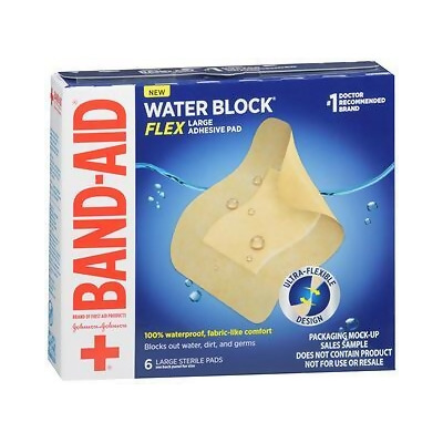 Band-Aid Water Block Flex Large Adhesive Pad - 6 ct 