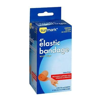Sunmark Elastic Bandage With Clips 4 Inch x 5 Yards - 1 Roll 