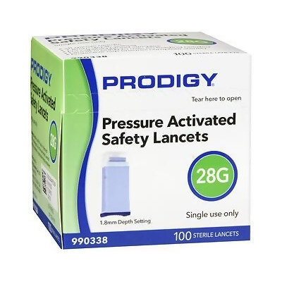 Prodigy Pressure Activated Safety Lancets 28G - 100 ct 