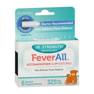 FeverAll Acetaminophen Suppositories Jr. Strength - 6 ea. 