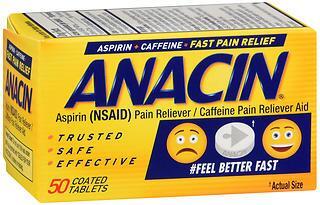 Anacin Pain Reliever Coated Tablets - 50 ct 