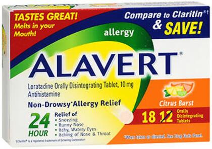 Alavert 24 Hour Allergy Relief Orally Disintegrating Tablets Citrus Burst - 18 ct 