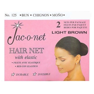 Jac-O-Net Hair Net, Light Brown - 3 count 