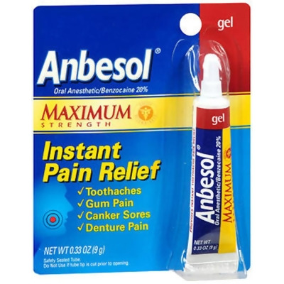 Anbesol Instant Pain Relief Gel Maximum Strength - 0.33 oz 