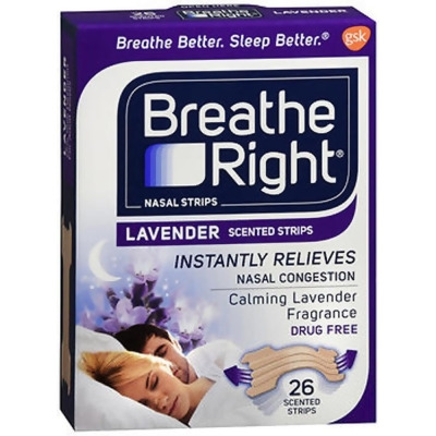 Breathe Right Nasal Strips Lavender Scented - 26 ct 