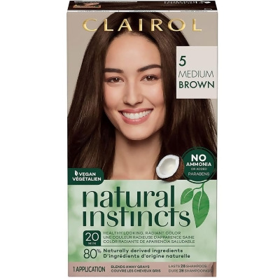 Clairol Natural Instincts Demi-Permanent Hair Dye, 5 Medium Brown 