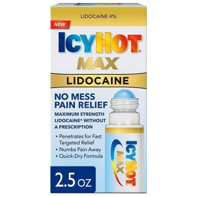 ICY HOT Max No Mess Pain Relief Lidocaine plus Menthol - 2.5 oz 