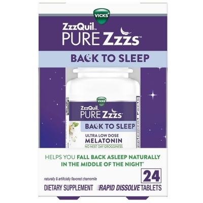 Vicks Zzzquil Pure Zzzs Back to Sleep Rapid Dissolve Tablets - 24 ct 