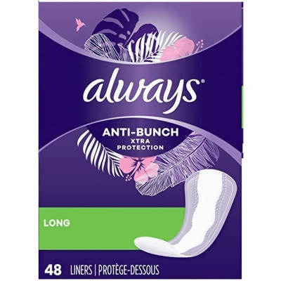 Always Anti-Bunch Xtra Protection Liners Long - 12 pack of 48 
