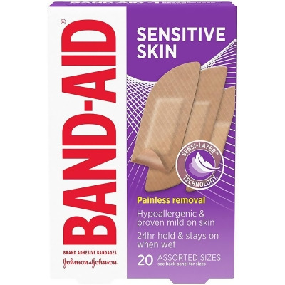 Band-Aid Bandages Sensitive Skin Assorted Sizes - 20 ct 