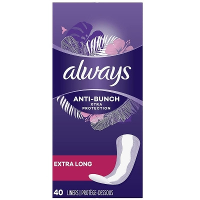 Always Anti-Bunch Xtra Protection Liners Extra Long - 12 pack of 40 