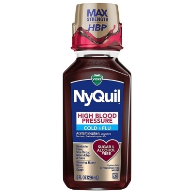 Vicks NyQuil High Blood Pressure Cold and Flu Relief Liquid Medicine - 8 oz 