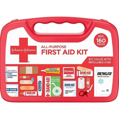 Johnson & Johnson All Purpose First Aid Kit, 160 items - 1 ct 