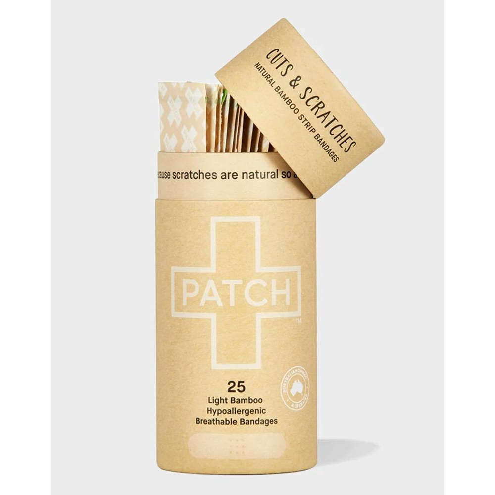 Patch Eco-Friendly Bamboo Bandages for Cuts & Scratches, Natural - 25 ct