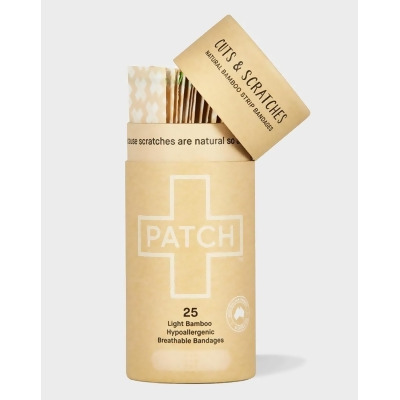 Patch Eco-Friendly Bamboo Bandages for Cuts & Scratches, Natural - 25 ct 
