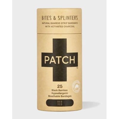 Patch Eco-Friendly Bamboo Bandages for Bites & Splinters, Charcoal - 25 ct 