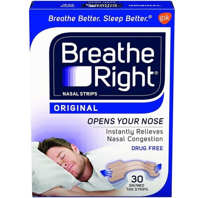 Breathe Right Nasal Strips Original Tan Small/Medium - 30 ct 