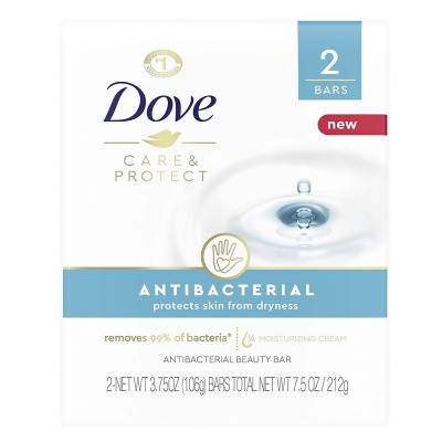 Dove Care & Protect Antibacterial Beauty Bar - 2 - 3.75 oz Bars 