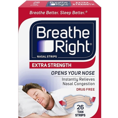 Breathe Right Nasal Strips Extra Strength Tan - 26 ct 
