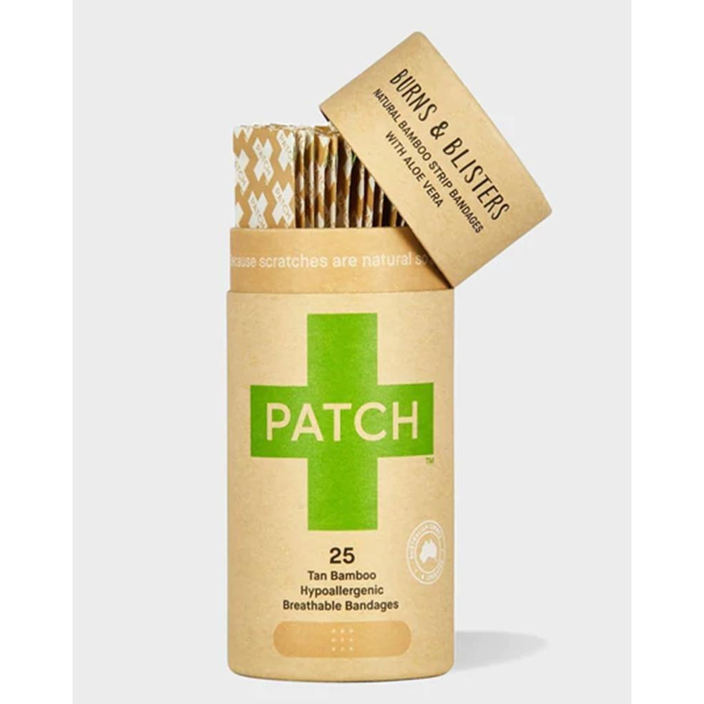 Patch Eco-Friendly Bamboo Bandages for Burns & Blisters, Aloe Vera - 25 ct