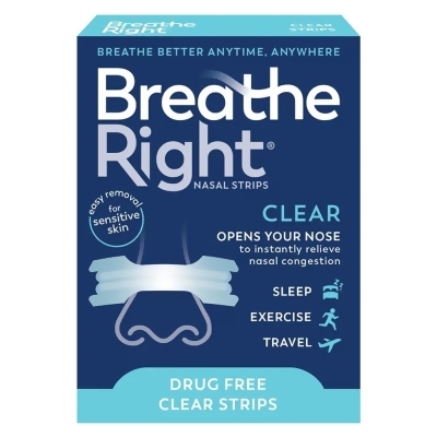 Breathe Right Nasal Strips Clear for Sensitive Skin Large - 30 ct 