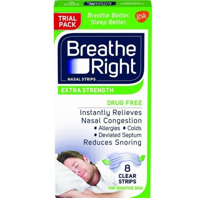 Breathe Right Nasal Strips Extra Strength Clear for Sensitive Skin - 8 ct 