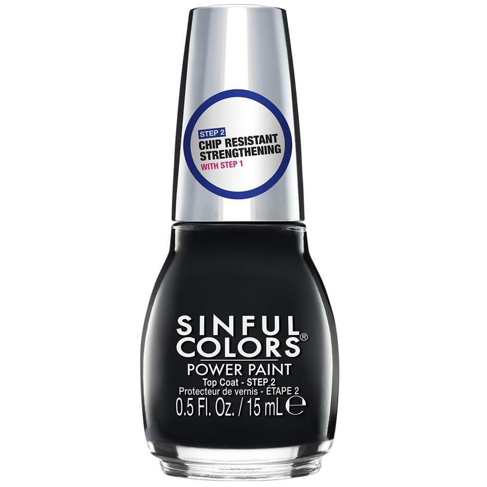 Sinful Colors Power Paint Nail Polish, Strengthening Top Coat 2640, 0.5 fl oz