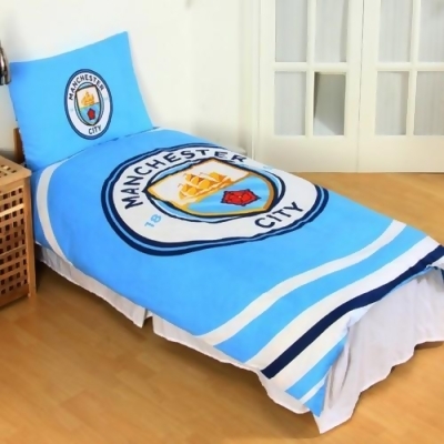 Manchester City Fc Official Reversible Pulse Single Duvet Set From