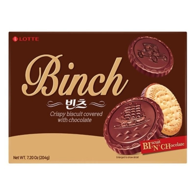 免運!【Lotte樂天】BINCH巧克力餅乾(204g) 204g/入 (32入,每入110元) 