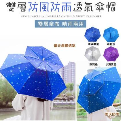 免運!【輝鴻】雙層防風防雨透氣傘帽[PZF1179] 打開/弧度90cm開口直徑77cm、摺疊/長50cm (12入,每入178.2元)