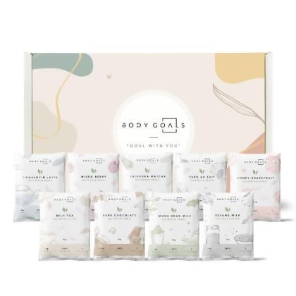 免運!【Body Goals】全素多效豌豆蛋白飲：可可、奶茶、抹茶、野莓、拿鐵、紅柚、濃芋、綠豆沙、芝麻 31g / 一包隨手包 (60包,每包36.3元) 