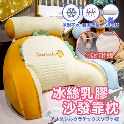 免運!【DaoDi】冰絲乳膠腰靠枕靠墊沙發靠腰墊贈頭枕 長65x寬45cm (12入,每入290元) 
