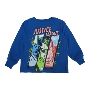 Marvels Little Boys Royal Blue Justice League Superhero Printed Shirt 2T-5 - 3T