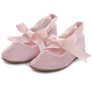 Kids Dream Pink Ballerina Ribbon Tie Rubber Sole Shoes Baby Girl 3-10 - 3 Kids