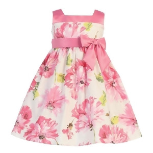 Lito Little Girls Pink Sleeveless Floral Print Cotton Easter Dress 2T-6 - 5