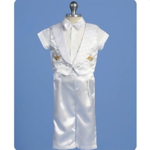 Angels Garment Baby Boys White Pants Set Christening Outfit 3-24M - 12-18 Months