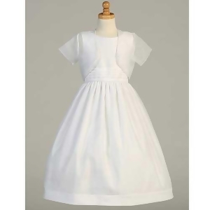 Lito White Satin Organza First Communion Dress Bolero Set Girls 6-16.5 - Girls Plus 14.5