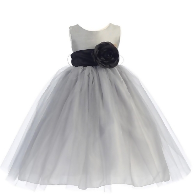 black tulle flower girl dress
