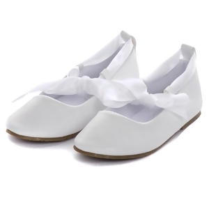 Kids Dream White Ballerina Ribbon Tie Rubber Shoe Little Girl 11-3 - 13 Kids