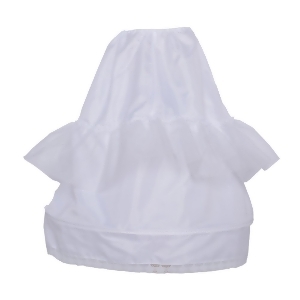Angels Garment Big Girls White Hoop Ruffled Long Underskirt Petticoat 6-18 - 6/8